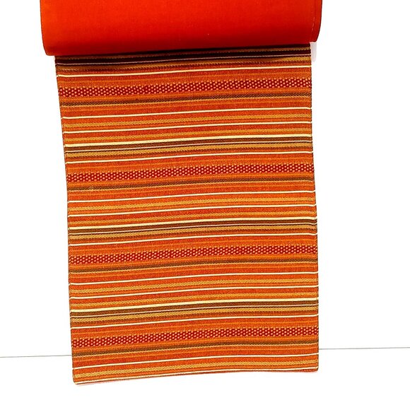 Vintage Table Placemats Set of 6 Rust Green Brown Earthtone Striped Cotton Blend - Picture 5 of 7